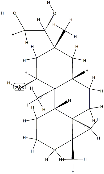 (R)-1-[(3aS,4aS,6aα,10bα)-Tetradecahydro-10β-hydroxy-3a,8,10aβ-trimethylcyclopropa[j]phenanthren-8β-yl]-1,2-ethanediol Struktur