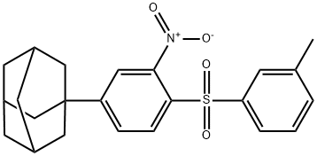 1-[4-[(3-Methylphenyl)sulfonyl]-3-nitrophenyl]tricyclo[3.3.1.13,7]decane Struktur