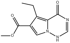 Pyrrolo[2,1-f][1,2,4]triazine-6-carboxylic acid, 5-ethyl-1,4-dihydro-4-oxo-, methyl ester (9CI) Struktur