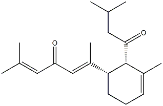 (5E)-2-Methyl-6-[(1S)-3-methyl-2α-(3-methyl-1-oxobutyl)-3-cyclohexen-1α-yl]-2,5-heptadien-4-one Struktur