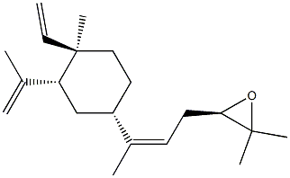 (R)-3-[3-[(1S)-4β-Vinyl-4-methyl-3α-isopropenylcyclohexan-1α-yl]-2-butenyl]-2,2-dimethyloxirane Struktur