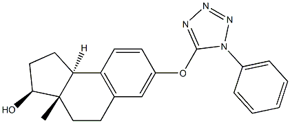 (3S)-2,3,3a,4,5,9bβ-Hexahydro-3aα-methyl-7-[(1-phenyl-1H-tetrazol-5-yl)oxy]-1H-benz[e]inden-3α-ol Struktur