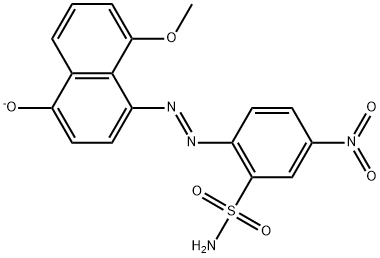 Benzenesulfonamide,  2-[(4-hydroxy-8-methoxy-1-naphthalenyl)azo]-5-nitro-,  ion(1-)  (9CI) Struktur