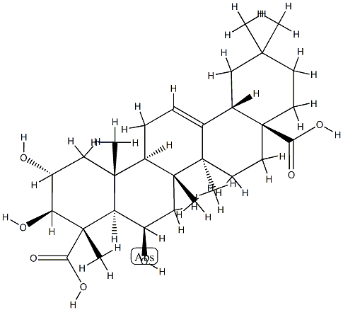 2α,3β,6β-Trihydroxy-5α-olean-12-ene-23,28-dioic acid Struktur