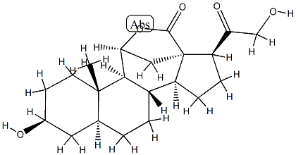 3β,11β,21-Trihydroxy-20-oxo-5α-pregnan-18-oic acid 18,11-lactone Struktur