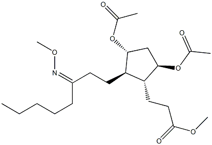 (1R)-3α,5β-Diacetoxy-2β-[3-(methoxyimino)octyl]cyclopentane-1α-propionic acid methyl ester Struktur