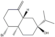 (2S,8aβ)-Decahydro-5α-bromo-4aα-methyl-8-methylene-2-isopropylnaphthalen-2β-ol Struktur