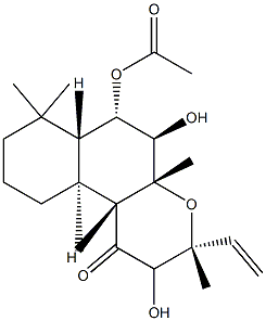 (3R,6aα)-6β-Acetyloxy-3α-vinyldodecahydro-5α,10bα-dihydroxy-3,4aβ,7,7,10aβ-pentamethyl-1H-naphtho[2,1-b]pyran-1-one Struktur