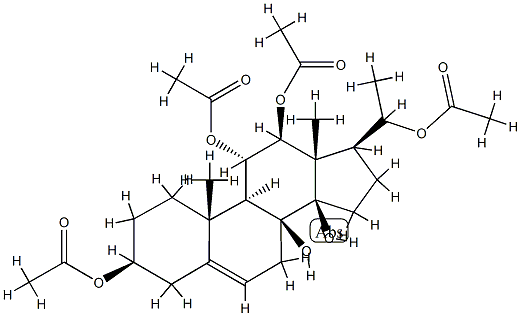 Pregn-5-ene-3β,8,11α,12β,14β,20-hexol 3,11,12,20-tetraacetate Struktur