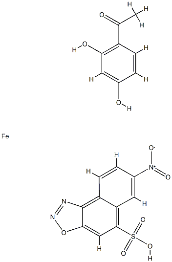 Iron, complexes with coupled 1-(2,4-dihydroxyphenyl)ethanone-7-nitronaphth1,2-d1,2,3oxadiazole-5-sulfonic acid Struktur