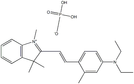 3H-Indolium, 2-[2-[4-(diethylamino)-2- methylphenyl]ethenyl]-1,3,3-trimethyl-, [2S-(2α,5α,6)]-, phosphate (1:1) Struktur