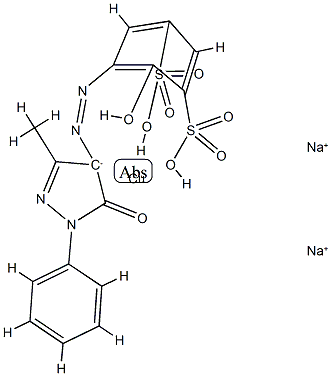 disodium [5-[(4,5-dihydro-3-methyl-5-oxo-1-phenyl-1H-pyrazol-4-yl)azo]-4-hydroxybenzene-1,3-disulphonato(4-)]cuprate(2-) Struktur