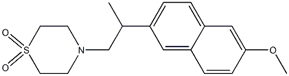 ((Dioxo-1,1 thiamorpholinyl-4)-2 methyl-1 ethyl)-2 methoxy-6 naphtalen e [French] Struktur