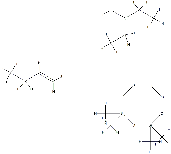 Ethanamine, N-ethyl-N-hydroxy-, reaction products with 1-butene and tetramethylcyclotetrasiloxane Struktur