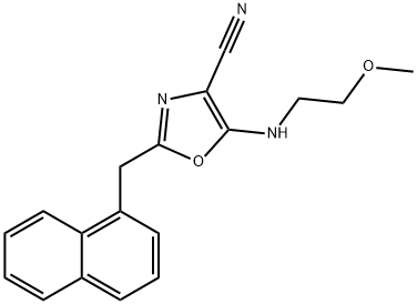 5-[(2-methoxyethyl)amino]-2-(1-naphthylmethyl)-1,3-oxazole-4-carbonitrile Struktur