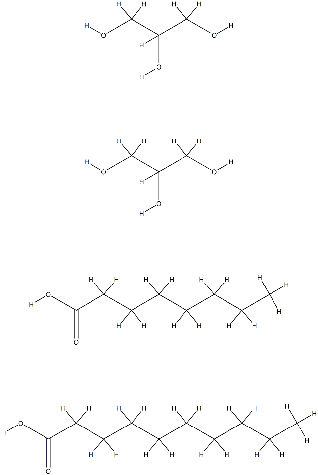 Decanoic acid, mixed tetraesters with octanoic acid and oxybis[propanediol] Struktur