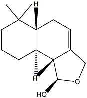 (1R)-6,6,9aβ-Trimethyl-1,3,5,5aα,6,7,8,9,9a,9bα-decahydronaphtho[1,2-c]furan-1α-ol Struktur