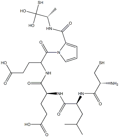 cysteinyl-leucyl-glutamyl-glutamyl-prolyl-cysteine cyclic disulfide Struktur