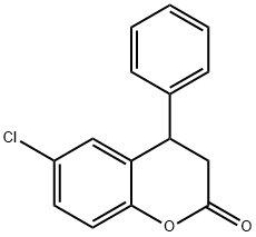 2H-1-Benzopyran-2-one, 6-chloro-3,4-dihydro-4-phenyl- Struktur