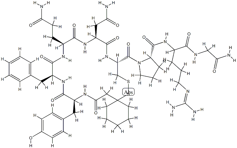 argipressin, beta-mercapto-beta,beta cyclopentamethylenepropionic acid(1)- Struktur