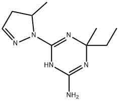 1,3,5-Triazin-2-amine,6-(4,5-dihydro-5-methyl-1H-pyrazol-1-yl)-4-ethyl-1,4-dihydro-4-methyl-(9CI) Struktur