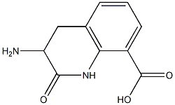 8-Quinolinecarboxylicacid,3-amino-1,2,3,4-tetrahydro-2-oxo-(9CI) Struktur