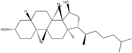 5α-cholestane-3,15α-diol Struktur