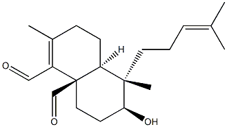 (4aS)-3,4,4a,5,6,7,8,8a-Octahydro-6β-hydroxy-2,5-dimethyl-5α-(4-methyl-3-pentenyl)-1,8aβ-naphthalenedicarbaldehyde Struktur