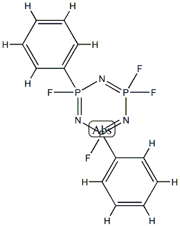 2,2,4,6-tetrafluoro-4,6-diphenyl-1,3,5-triaza-2$l^{5},4$l^{5},6$l^{5}- triphosphacyclohexa-1,3,5-triene Struktur