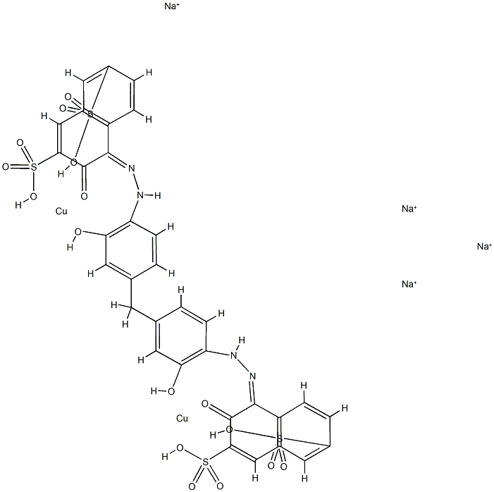 tetrasodium [mu-[[4,4'-[methylenebis[(2-hydroxy-p-phenylene)azo]]bis[3-hydroxynaphthalene-2,7-disulphonato]](8-)]]dicuprate(4-) Struktur