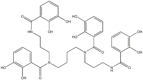 N,N',N'',N'''-tetra(2,3-dihydroxybenzoyl)spermine Struktur