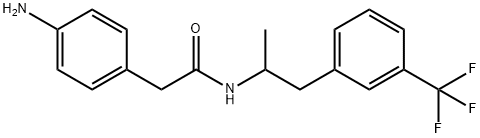 2-(p-Aminophenyl)-N-(α-methyl-m-trifluoromethylphenethyl)acetamide Struktur