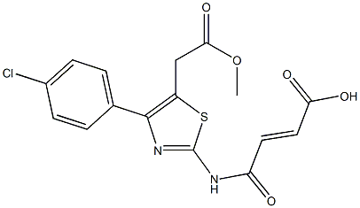 N-[5-Methoxycarbonylmethyl-4-(p-chlorophenyl)-2-thiazolyl]maleamidic acid Struktur