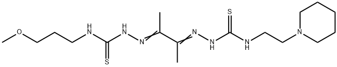 4-(3-Methoxypropyl)-4'-(2-piperidinoethyl)[1,1'-(1,2-dimethyl-1,2-ethanediylidene)bisthiosemicarbazide] Struktur