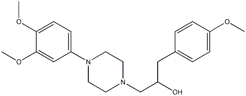 α-(4-Methoxybenzyl)-4-(3,4-dimethoxyphenyl)-1-piperazineethanol Struktur