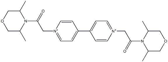 morfamquat (ISO) 1,1'-bis(3,5-dimethylmorpholinocarbonylmethyl)-4,4'-bipyridilium ion Struktur