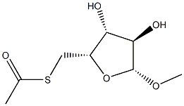 ba-D-Xylofuranoside, methyl 5-thio-, 5-acetate (9CI) Struktur