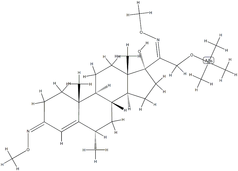 17-Hydroxy-6α-methyl-21-[(trimethylsilyl)oxy]pregn-4-ene-3,20-dione bis(O-methyl oxime) Struktur