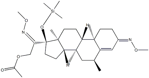 21-Acetoxy-6α-methyl-17-[(trimethylsilyl)oxy]pregn-4-ene-3,20-dione bis(O-methyl oxime) Struktur