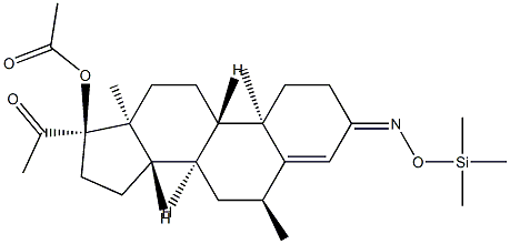 17-Acetoxy-6α-methyl-3-[[(trimethylsilyl)oxy]imino]pregn-4-en-20-one Struktur