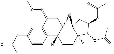 3,16α,17β-Triacetoxyestra-1,3,5(10)-trien-6-one O-methyl oxime Struktur