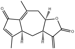 (3aR)-3,3a,4,4aα,9,9aα-Hexahydro-5,8-dimethyl-3-methyleneazuleno[6,5-b]furan-2,7-dione Struktur