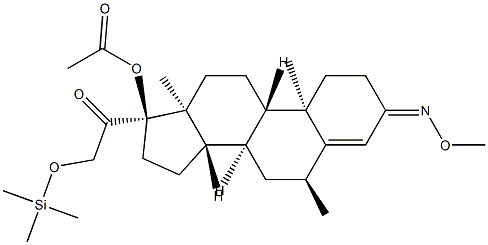 17-Acetoxy-3-methoxyimino-6α-methyl-21-[(trimethylsilyl)oxy]pregn-4-en-20-one Struktur