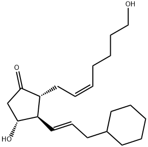 (2R)-3β-[(E)-3-Cyclohexyl-1-propenyl]-4α-hydroxy-2α-[(Z)-7-hydroxy-2-heptenyl]cyclopentanone Struktur