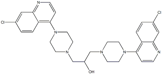 4-(7-Chloro-4-quinolinyl)-α-[4-(7-chloro-4-quinolinyl)-1-piperazinyl]-1-piperazinemethanol Struktur