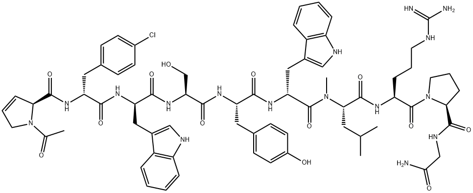 GnRH, (Ac-dehydro-Pro(1)-4-Cl-Phe(2)-Trp(3,6))-N-(alpha)-MeLeu(7)- Struktur