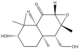 (1aR,2aS)-2a,3,4,5,6,6a,7,7a-Octahydro-4β-hydroxy-7β-hydroxymethyl-3,3,6aβ,7aα-tetramethylnaphth[2,3-b]oxiren-2(1aH)-one Struktur