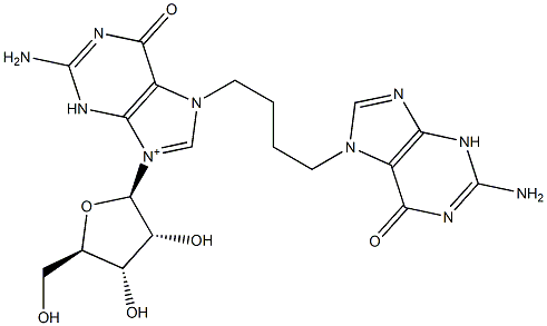 1-(7-guanyl)-4-(7-guanosinyl)butane Struktur