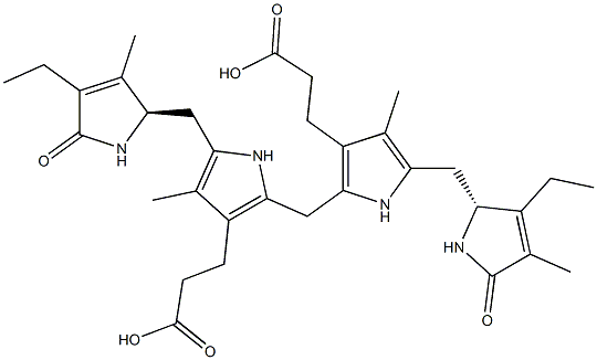 (4R,16R)-2,17-Diethyl-1,4,5,10,15,16,19,22,23,24-decahydro-3,7,13,18-tetramethyl-1,19-dioxo-21H-biline-8,12-dipropanoic acid Struktur