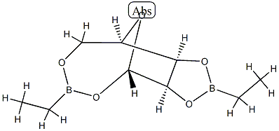 1-O,5-O:2-O,3-O-Bis(ethylboranediyl)-β-D-ribofuranose Struktur